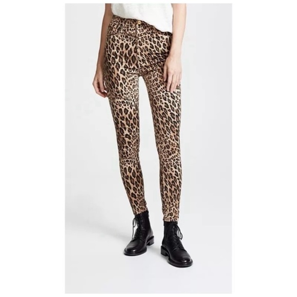 NWT FRAME DENIM Leopard Print Ali High Rise Jeans